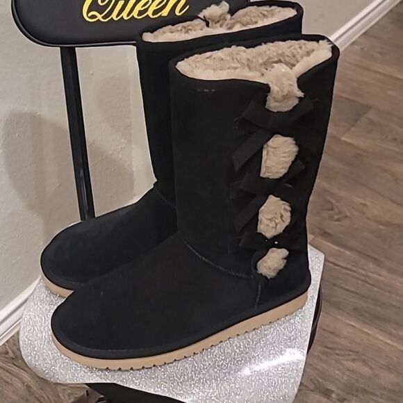 Koolaburra By Ugg Victoria Tall Boots- Black - Picture 8 of 12